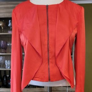 Bcbg Maxazria Draped Ruffle Front Zip Blazer